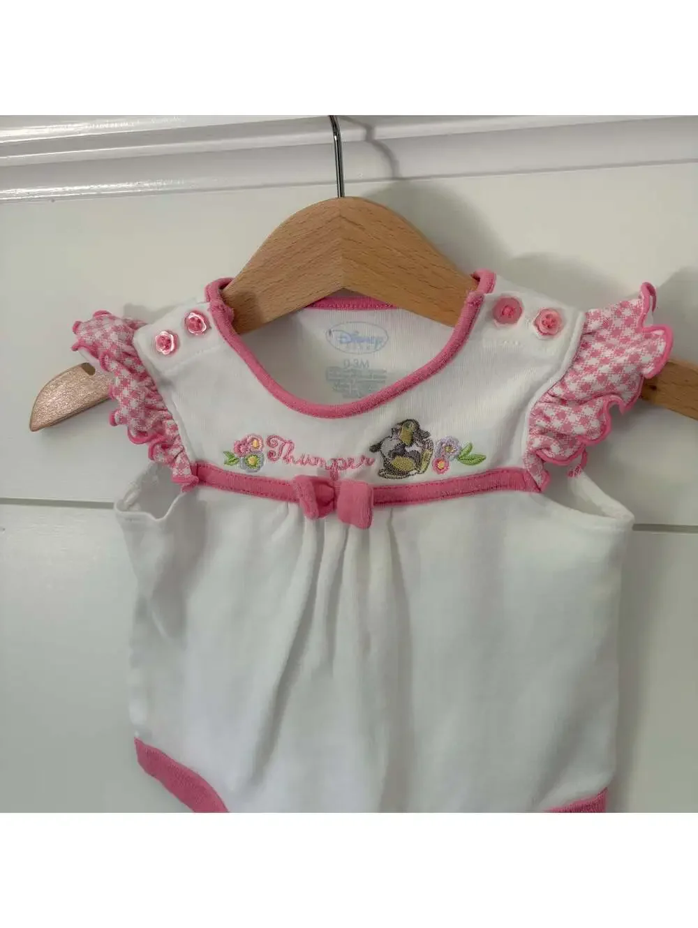 Vintage Disney Baby Girls Bambi Thumper Onesie Bodysuit w Snaps Size 0-3 months